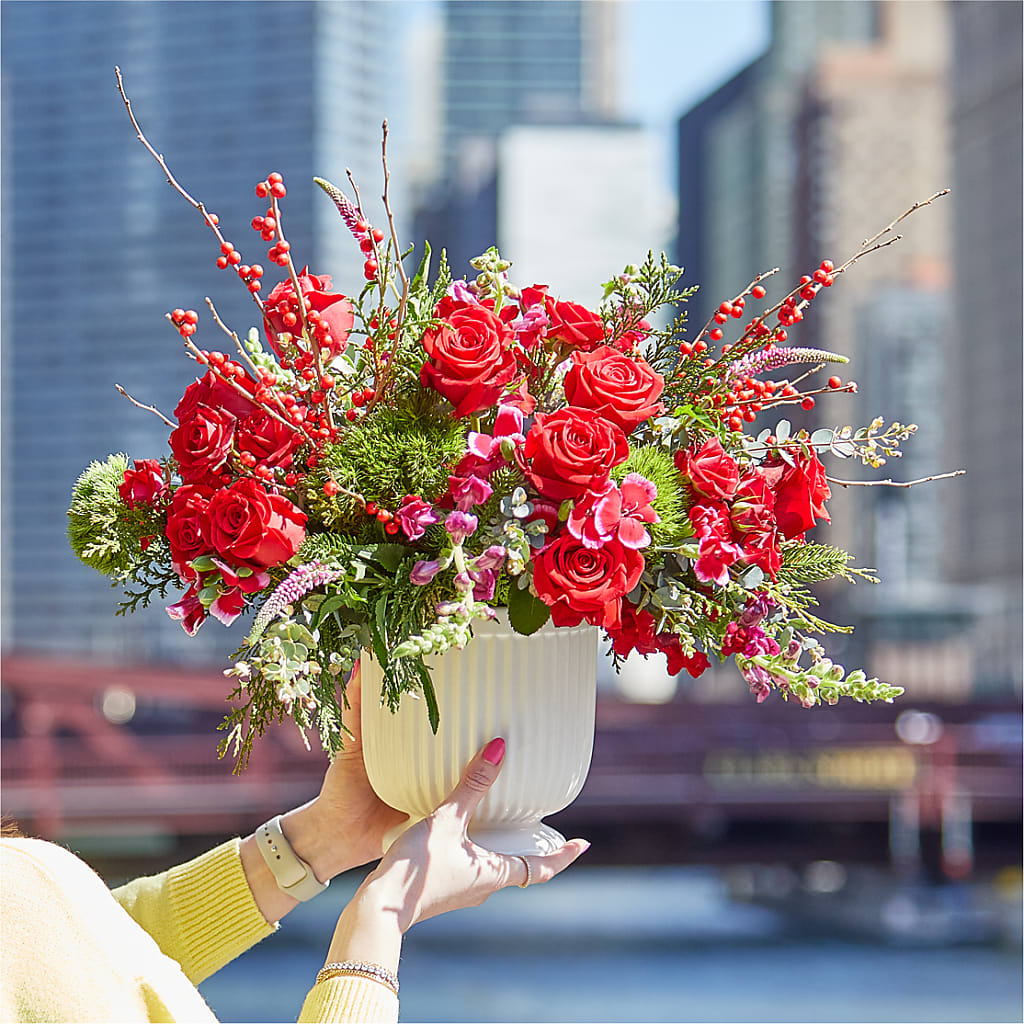 Big Red Bow Bouquet – Rambling Rose Florist, Dunedin FL
