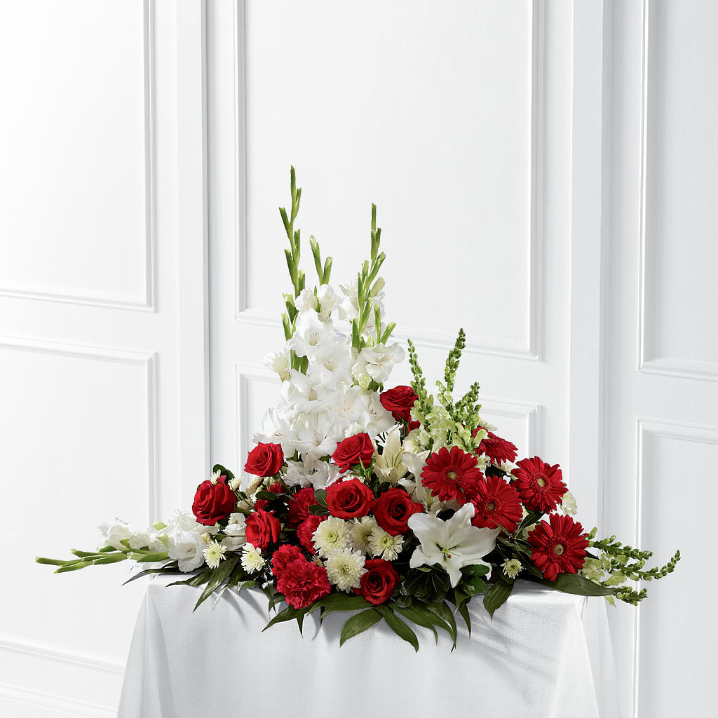 Crimson & White Arrangement – Rambling Rose Florist, Dunedin FL