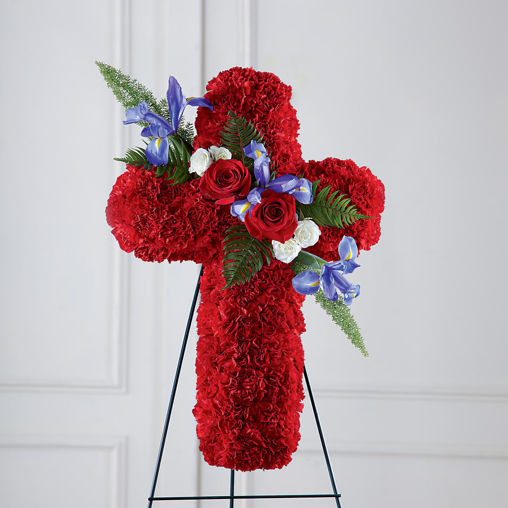 Faithful Hero Floral Cross – Rambling Rose Florist, Dunedin FL
