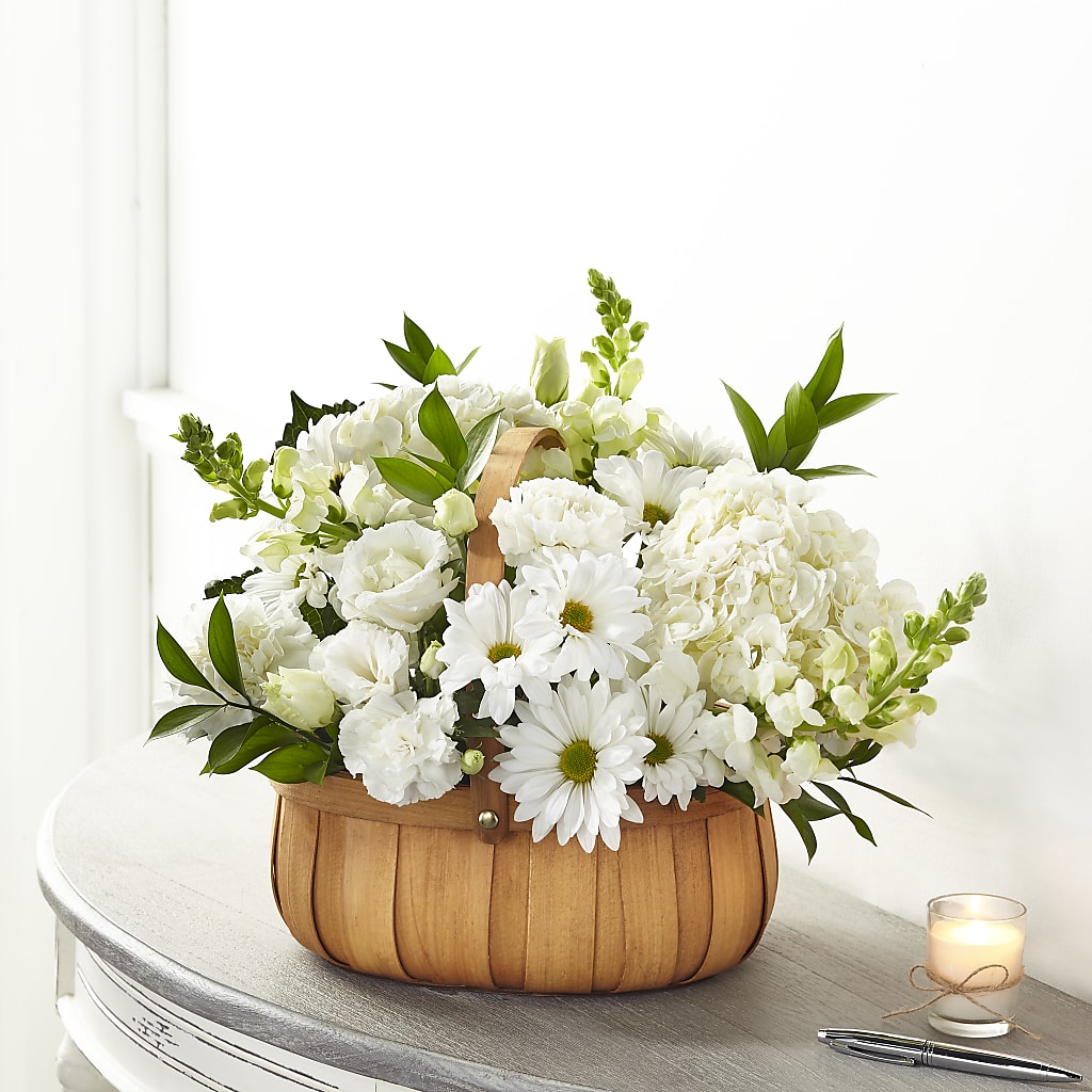 Pure Ivory Basket – Rambling Rose Florist, Dunedin FL