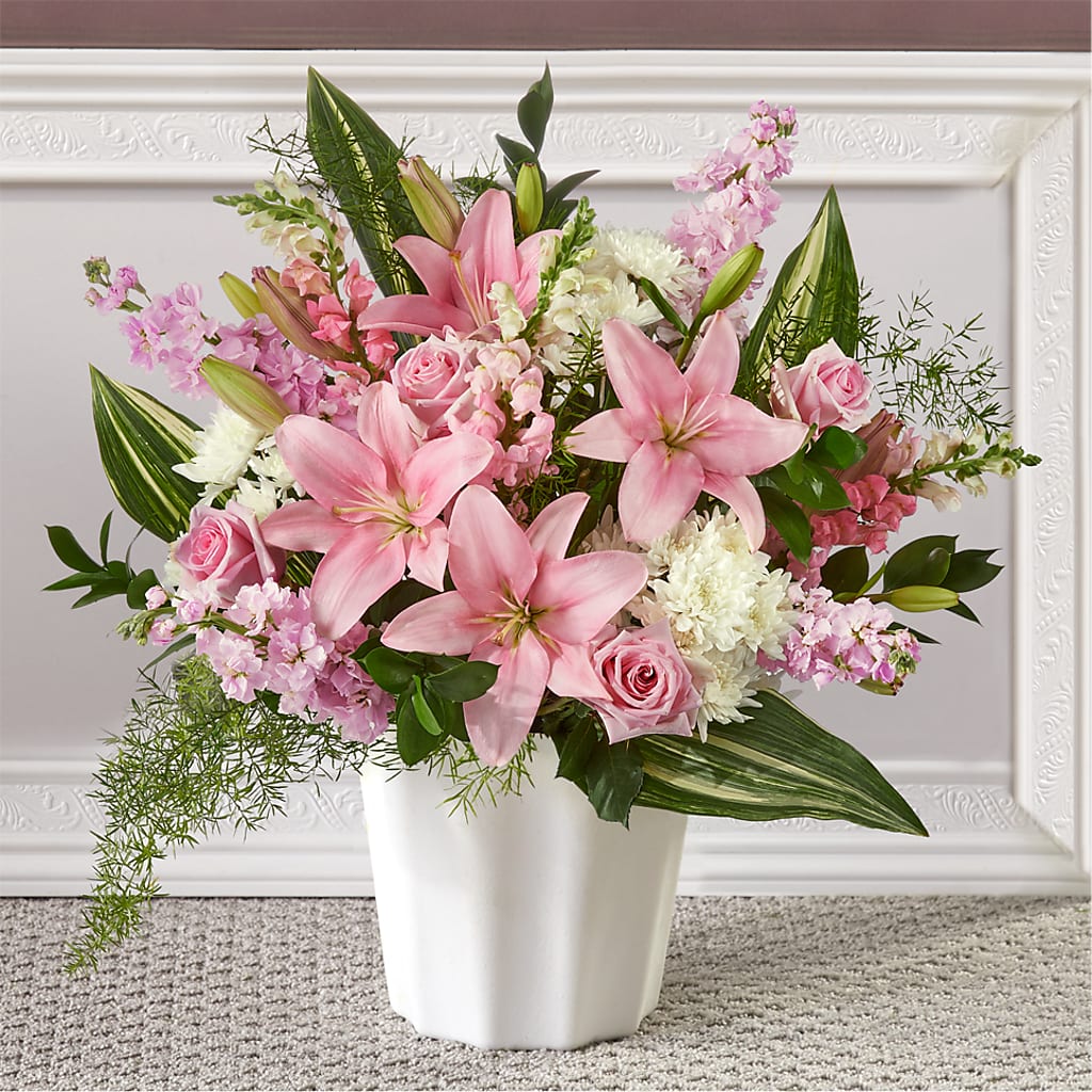 Simply Serene Floor Basket – Rambling Rose Florist, Dunedin FL