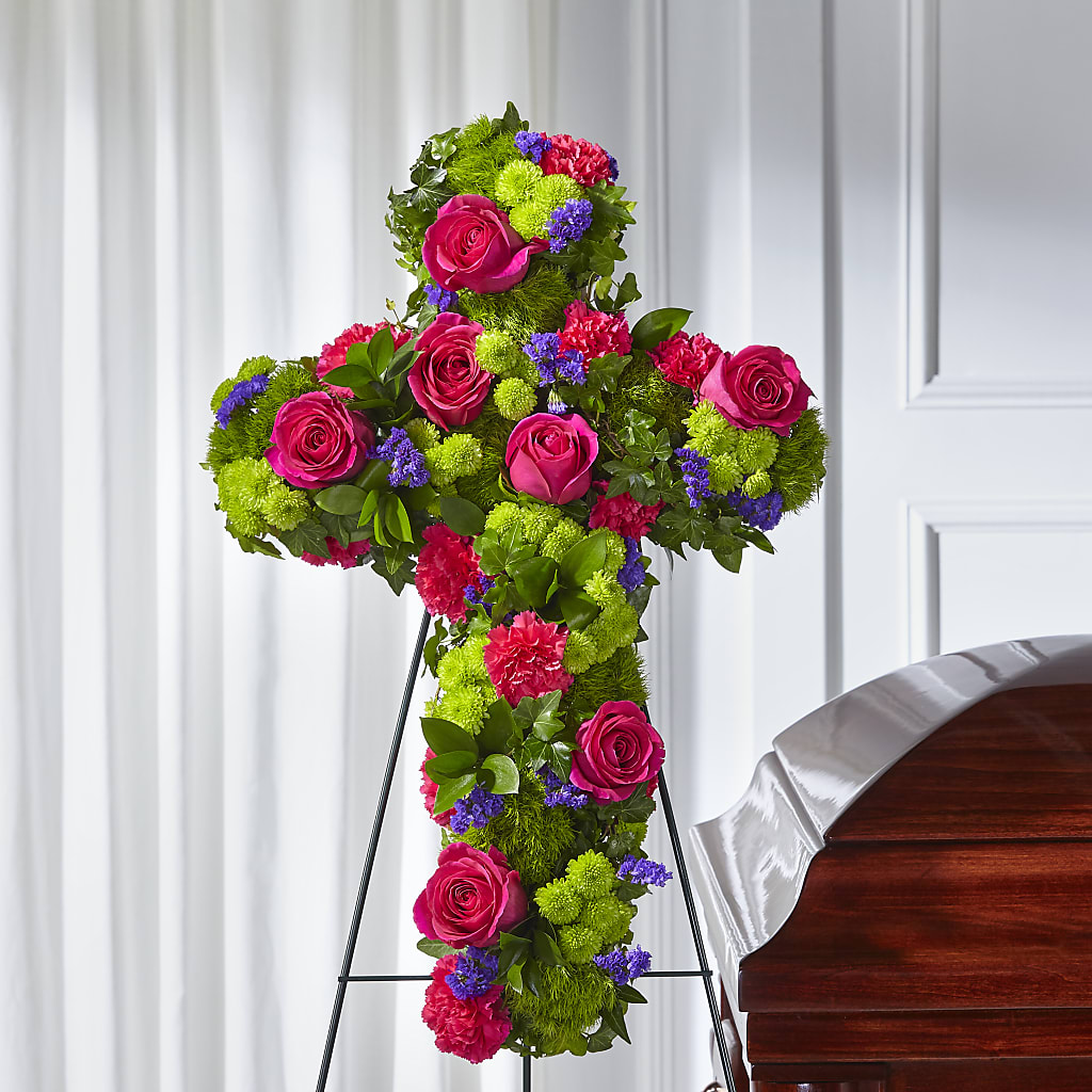 Tribute Rose Floral Cross – Rambling Rose Florist, Dunedin FL