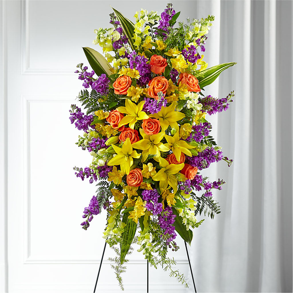 Thoughtful Prayers Standing Spray – Rambling Rose Florist, Dunedin FL