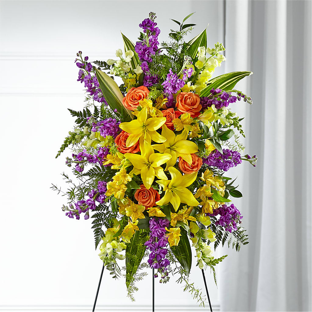 Thoughtful Prayers Standing Spray – Rambling Rose Florist, Dunedin FL