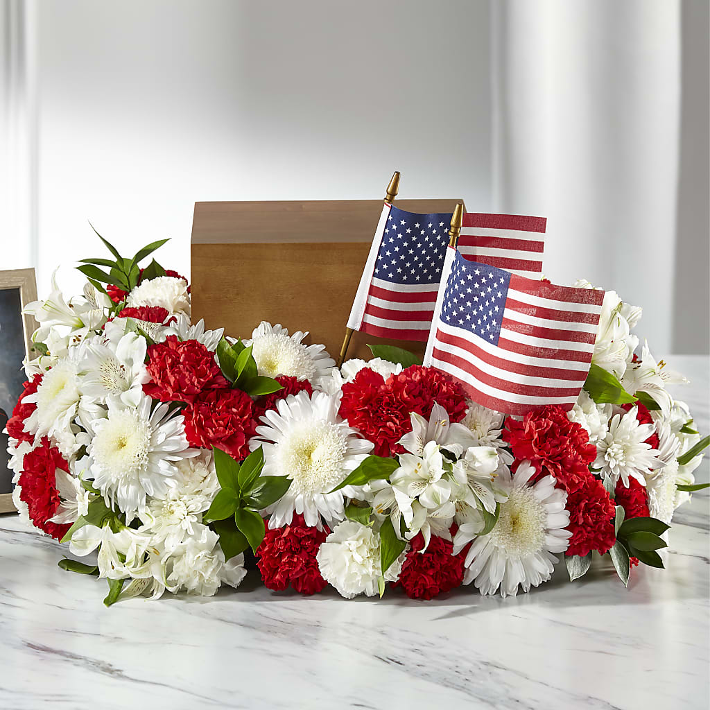 Spirit of Patriotism Cremation Adornment – Rambling Rose Florist, Dunedin FL