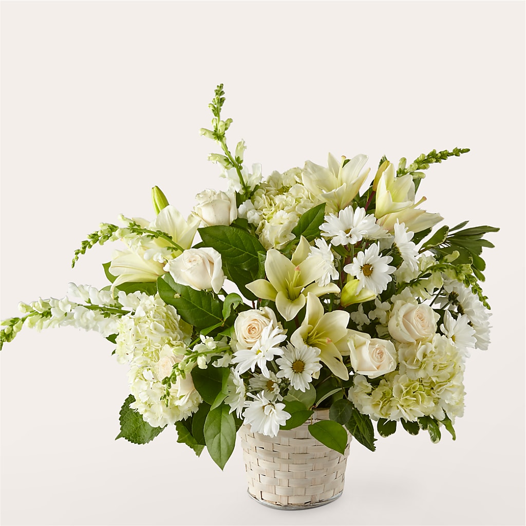 Ivory Elegance Floral Basket – Rambling Rose Florist, Dunedin FL