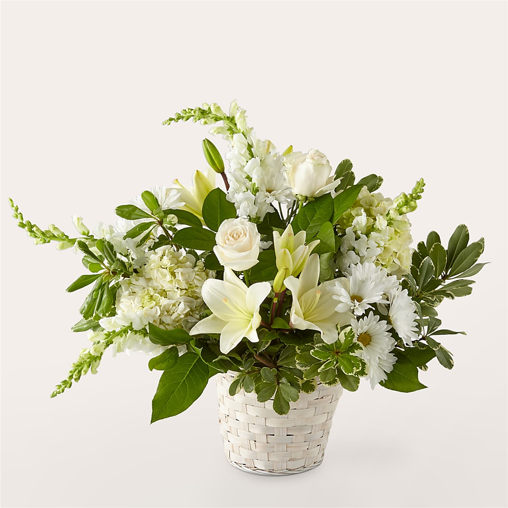Ivory Elegance Floral Basket – Rambling Rose Florist, Dunedin FL