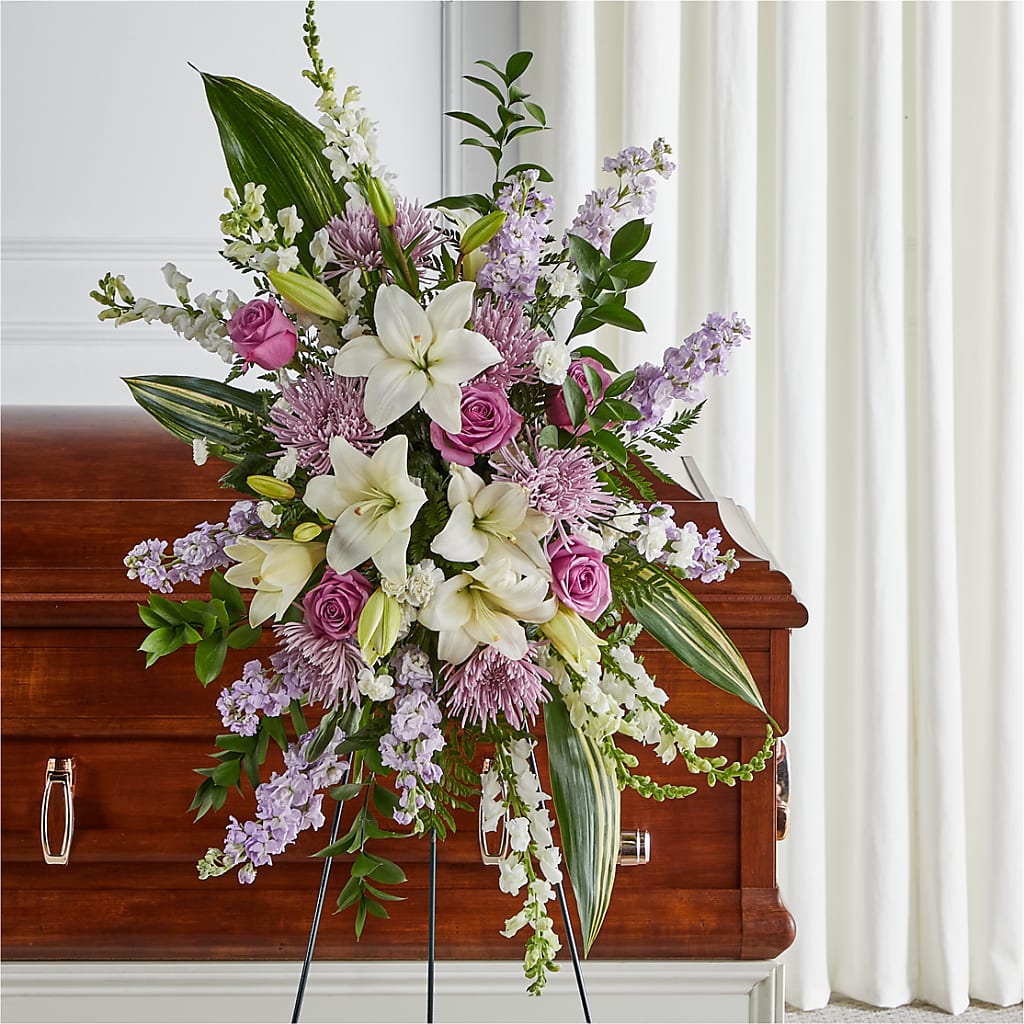 Grateful Hearts Standing Spray – Rambling Rose Florist, Dunedin FL