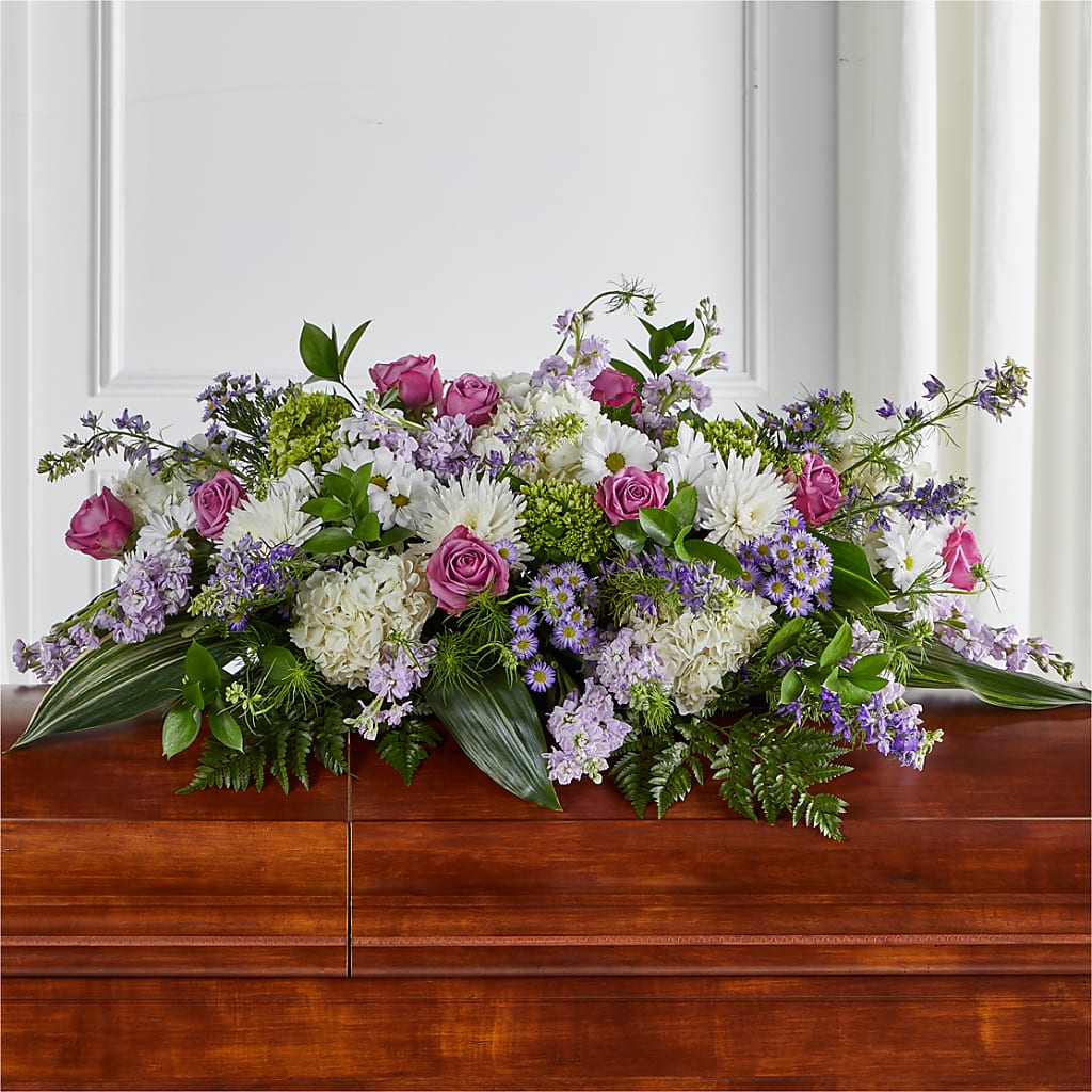 Meadows of Serenity Casket Spray – Rambling Rose Florist, Dunedin FL