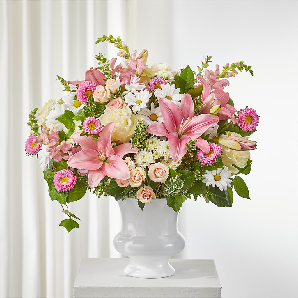 Empathetic Blooms Urn Arrangement – Rambling Rose Florist, Dunedin FL