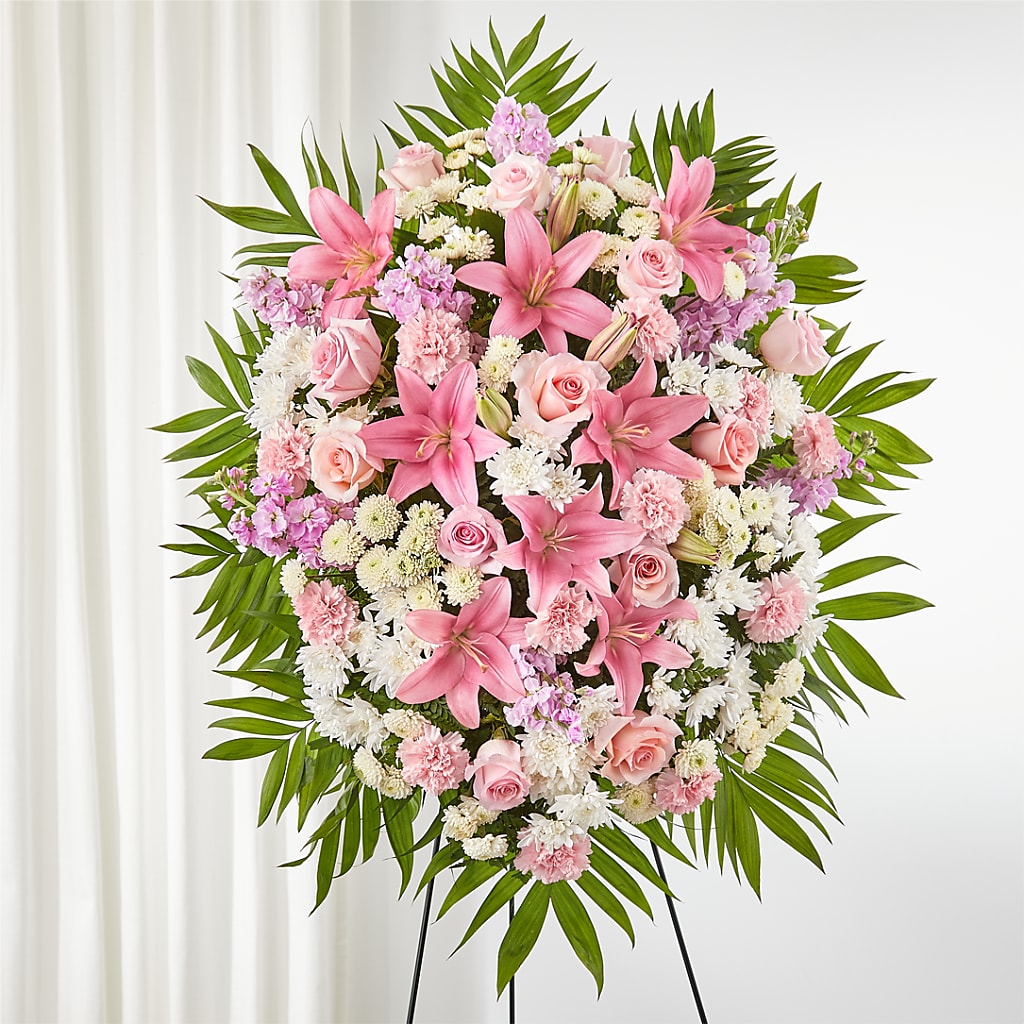 Offering Solace Standing Spray – Rambling Rose Florist, Dunedin FL