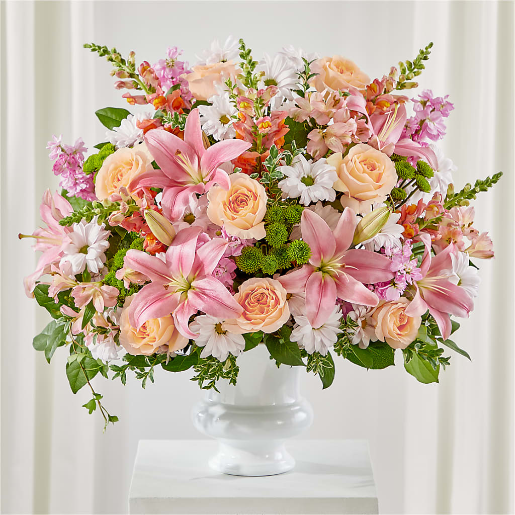 Heartfelt Gesture Urn Arrangement – Rambling Rose Florist, Dunedin FL