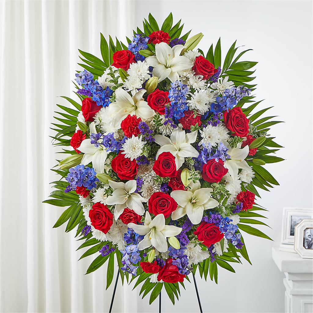 Cherished Service Standing Spray – Rambling Rose Florist, Dunedin FL