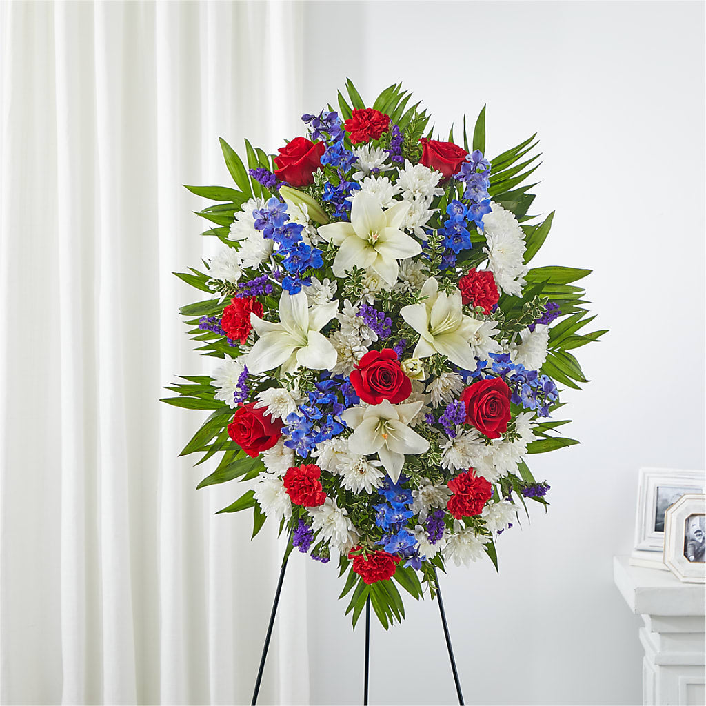 Cherished Service Standing Spray – Rambling Rose Florist, Dunedin FL