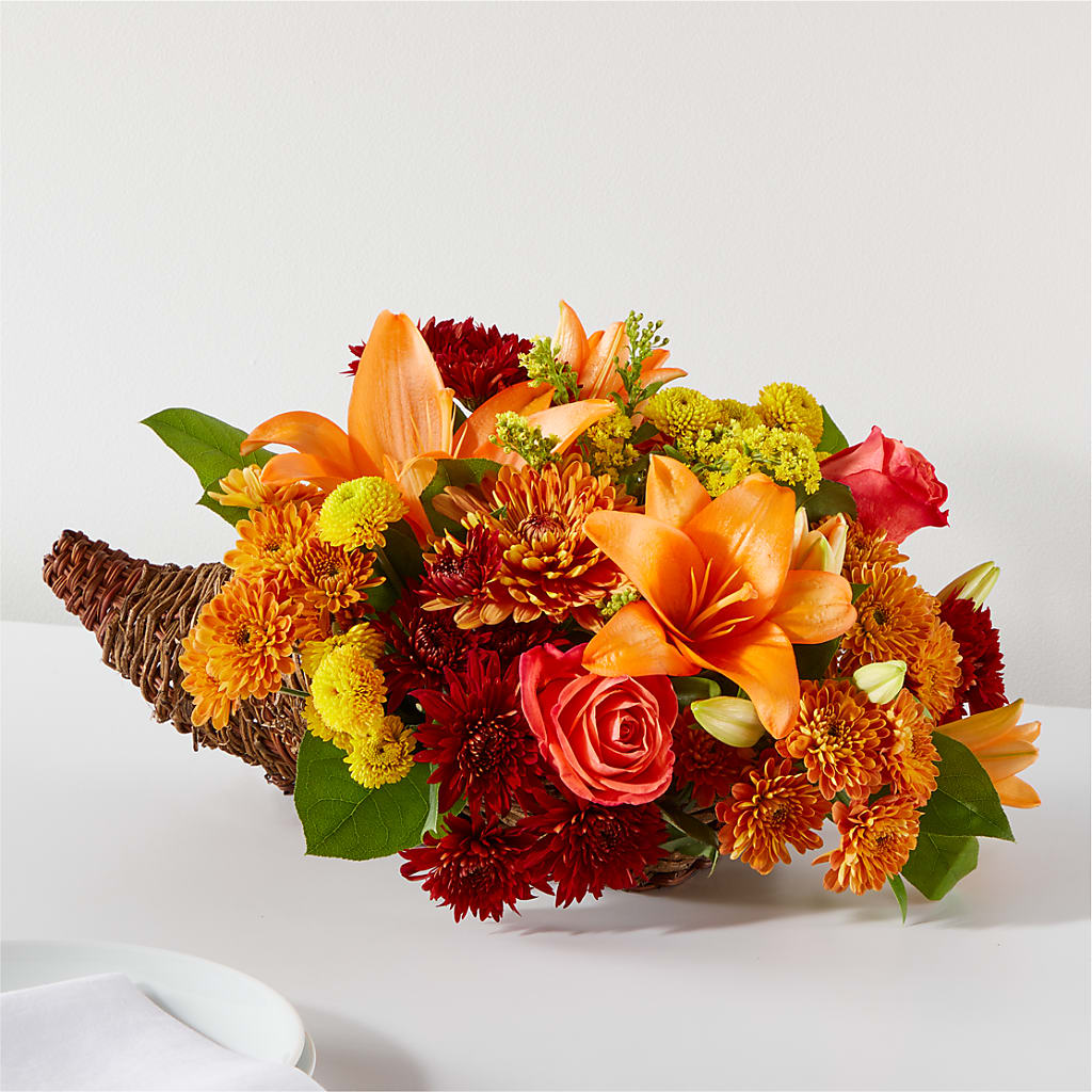 Bouquet of Blessings Cornucopia – Rambling Rose Florist, Dunedin FL