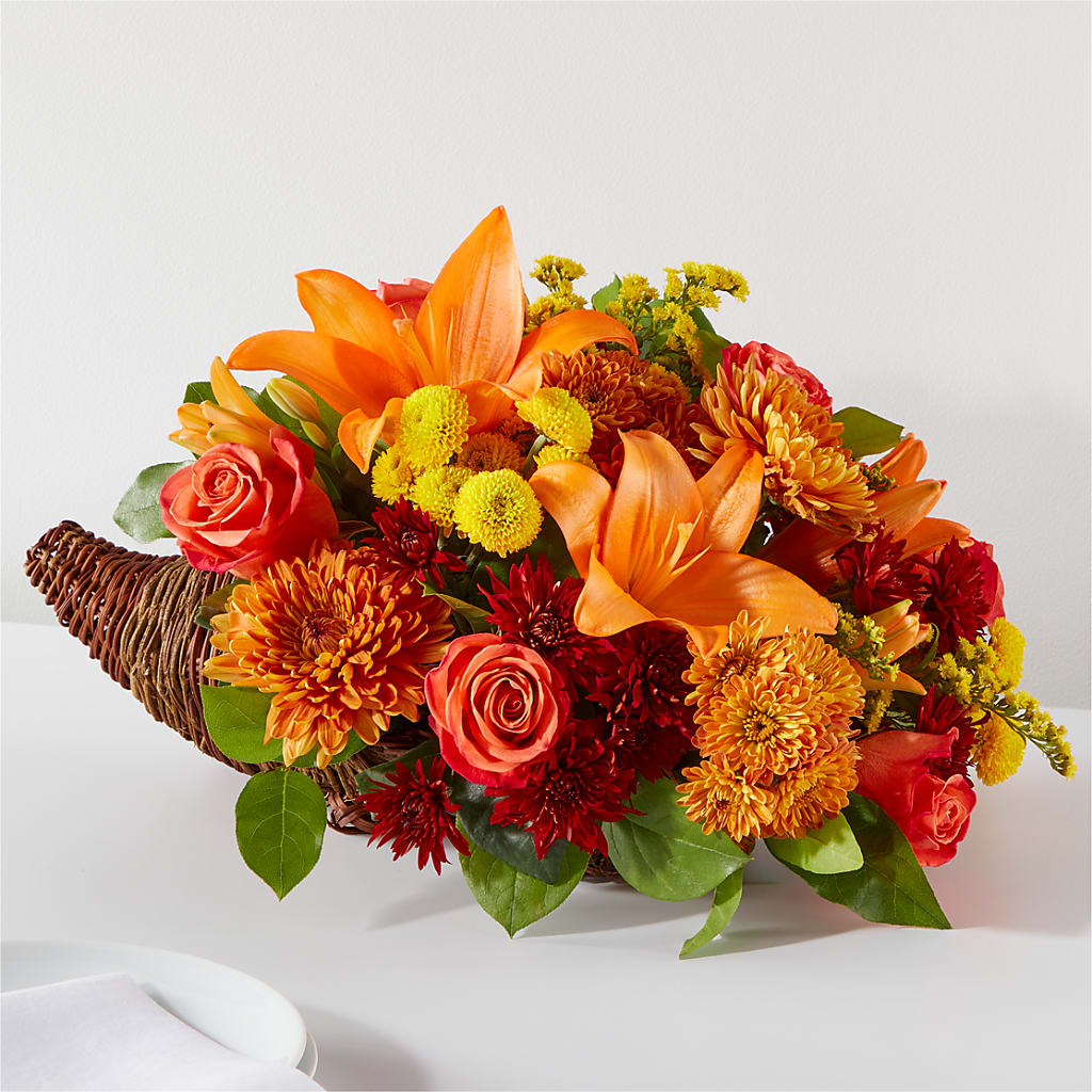 Bouquet of Blessings Cornucopia – Rambling Rose Florist, Dunedin FL