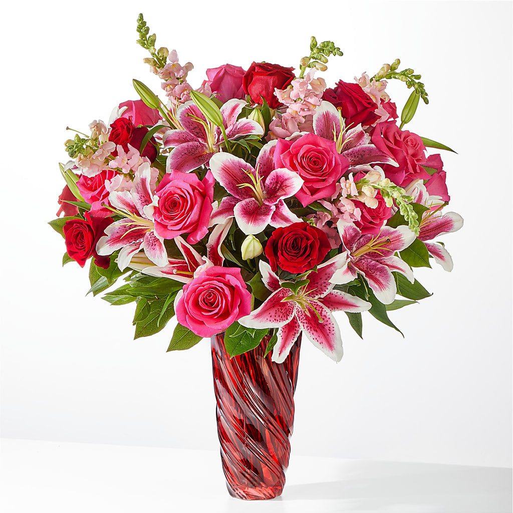 Always You Bouquet with Luxe Swirl Vase – Rambling Rose Florist, Dunedin FL