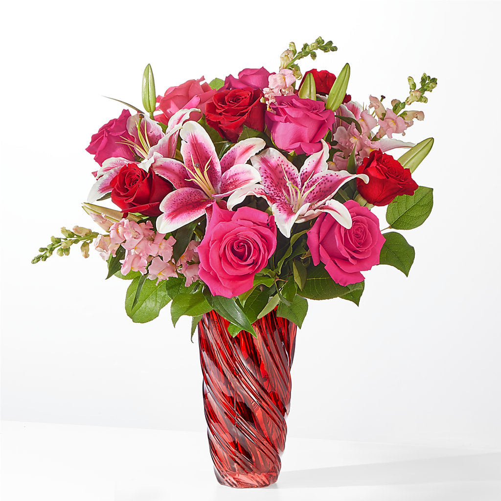 Always You Bouquet with Luxe Swirl Vase – Rambling Rose Florist, Dunedin FL