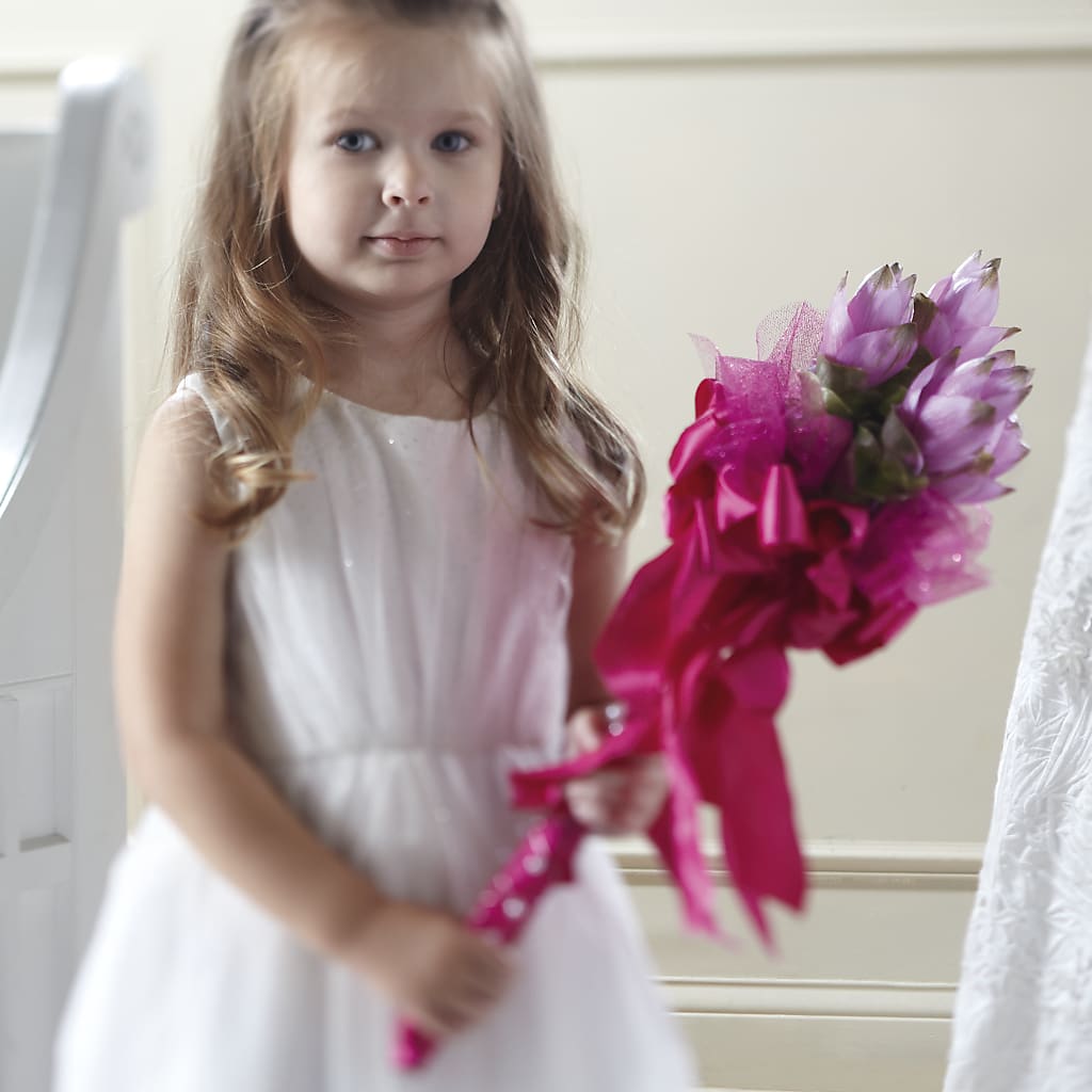 Sparkle Pink Flower Girl Bouquet – Rambling Rose Florist, Dunedin FL
