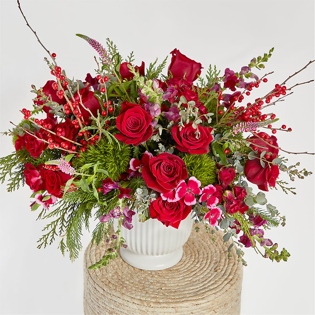 Big Red Bow Bouquet –  Rambling Rose Florist, Dunedin FL