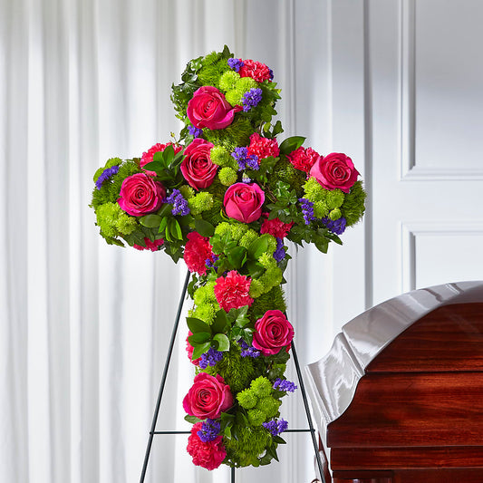 Tribute Rose Floral Cross –  Rambling Rose Florist, Dunedin FL