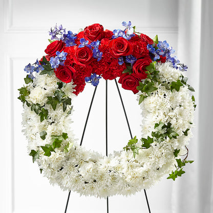 Patriotic Passion Wreath –  Rambling Rose Florist, Dunedin FL