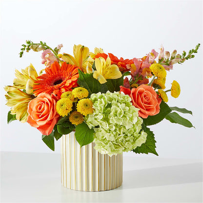 Autumn Sunshine Bouquet with Ivory Vase –  Rambling Rose Florist, Dunedin FL