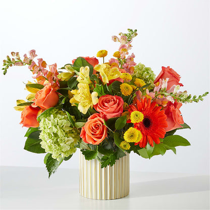 Autumn Sunshine Bouquet with Ivory Vase –  Rambling Rose Florist, Dunedin FL