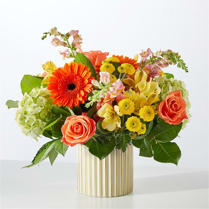 Autumn Sunshine Bouquet with Ivory Vase –  Rambling Rose Florist, Dunedin FL