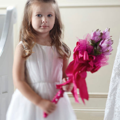 Sparkle Pink Flower Girl Bouquet –  Rambling Rose Florist, Dunedin FL